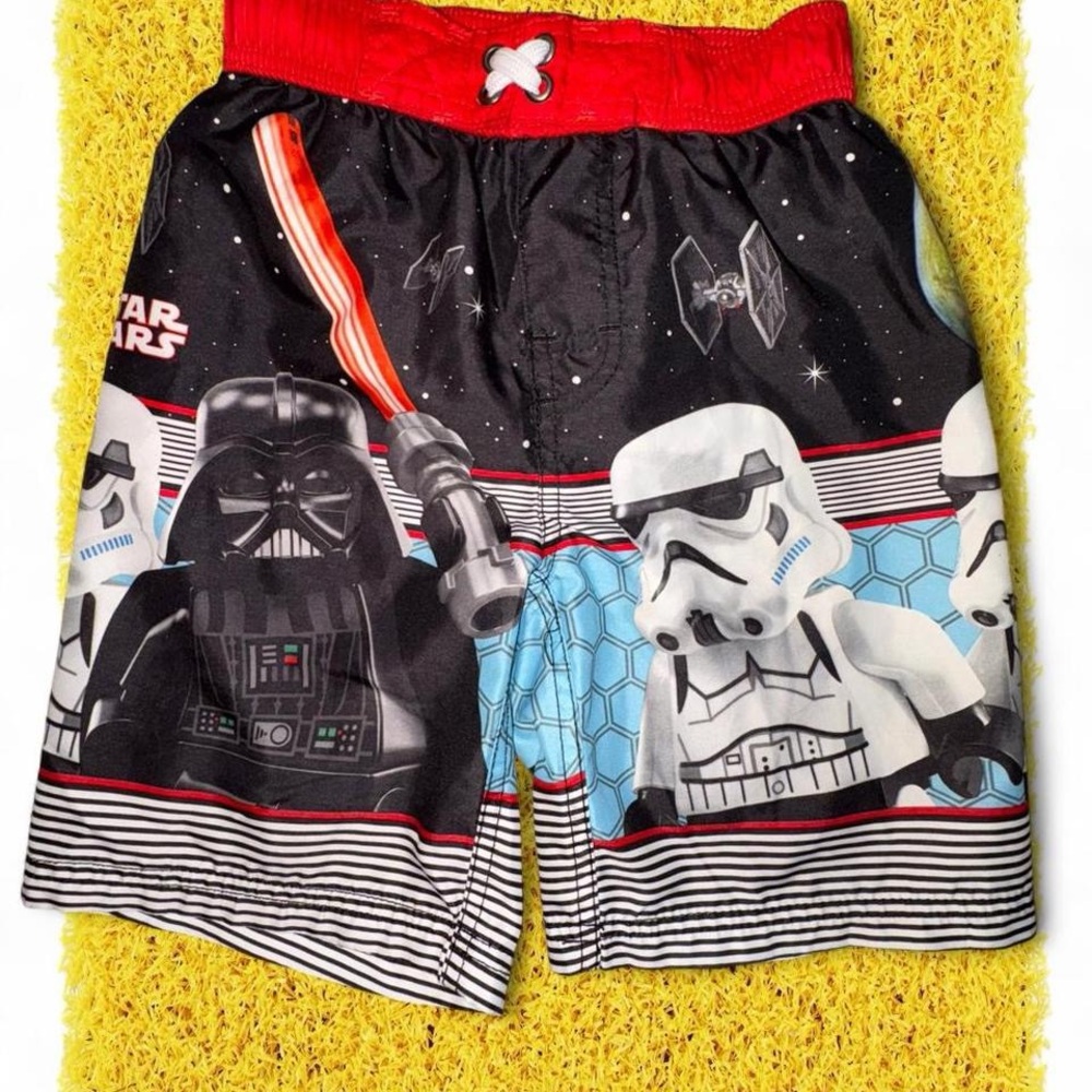 Infant Sz 5-6 Star Wars black & red swim trunks #swimwear #kids